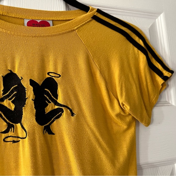 O-Mighty Yellow and Black “angel” T Shirt - Picture 3 of 3